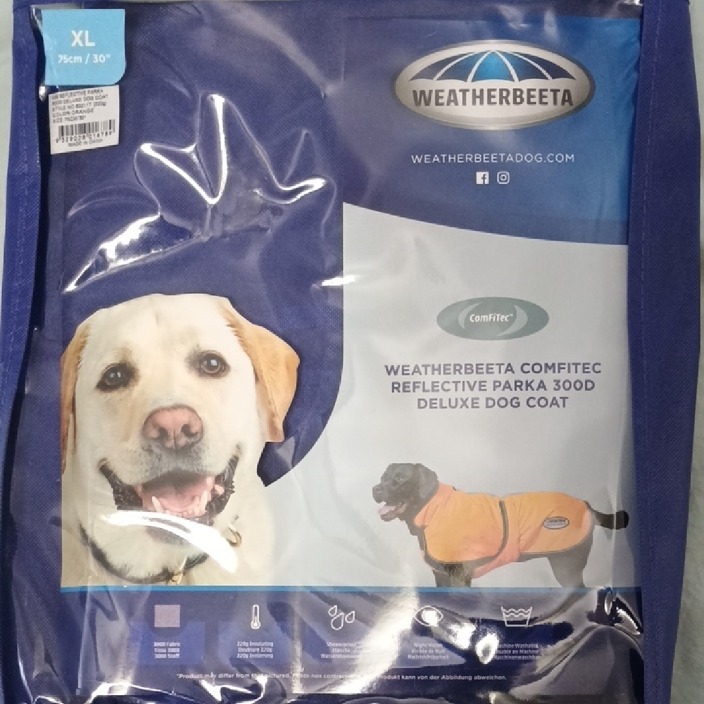 Reflective Parka 300D Deluxe Dog Coat - Orange